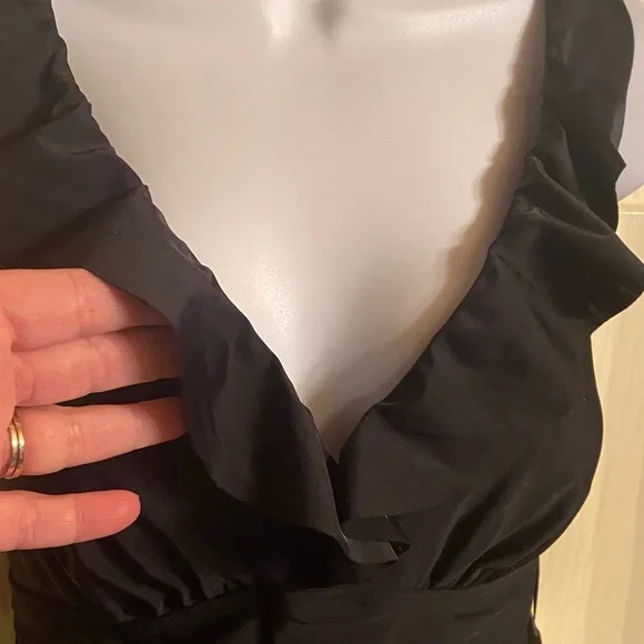 DKNY Black Ruffled One-Piece Swimsuit - Picture 2 of 7